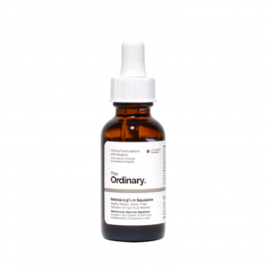 “The Ordinary Retinol 0.5% in Squalane 30ml mild anti-aging treatment serum available at Al Waqiah Cosmetics”