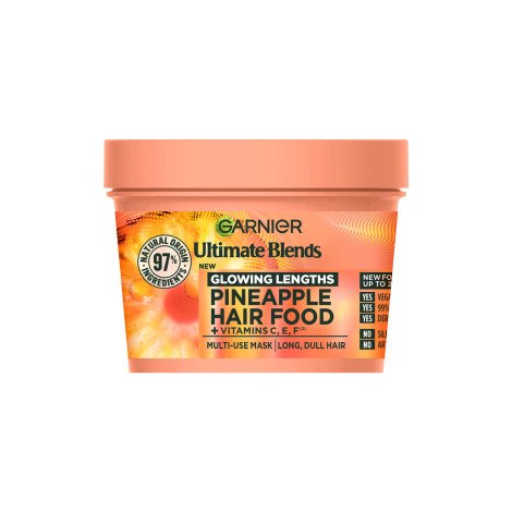 Garnier Ultimate Blends Glowing Lengths Pineapple Hair Food + Vitamin C, E, F Multi-Use Mask 400ml Garnier Ultimate Blends Glowing Lengths Pineapple Hair Food + Vitamin C, E, F Multi-Use Mask 400ml
