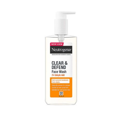 Neutrogena Clear & Defend 2% Salicylic Acid Face Wash 200ml Neutrogena Clear & Defend 2% Salicylic Acid Face Wash 200ml for Acne Control, Pore Cleansing, Oil Reduction and Clear Healthy Looking Skin