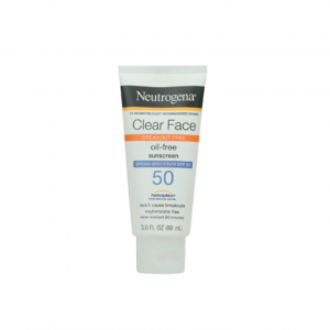 Neutrogena Clear Face Sunscreen SPF 50 88ml oil-free facial sunscreen for acne-prone skin with broad-spectrum UVA UVB protection and lightweight matte finish