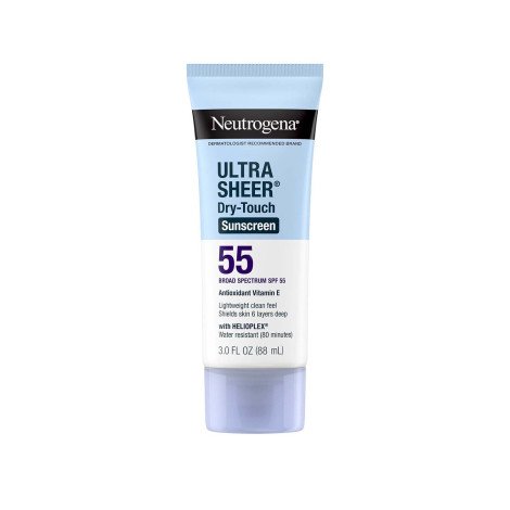 Neutrogena Ultra Sheer Dry-Touch Sunscreen SPF 55 88ml lightweight broad-spectrum sunscreen with non-greasy dry-touch finish for daily sun protection