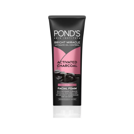 Pond's Bright Miracle Ultimate Oil Control Activated Charcoal Facial Foam 100g Pond's Charcoal Facial Foam 100g for Deep Cleansing, Oil Control and Fresh Healthy Looking Skin