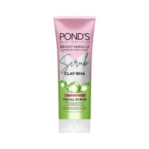 Pond's BHA Facial Scrub 100g with Clay for Pore Cleansing, Exfoliation and Smoother Clear Looking Skin