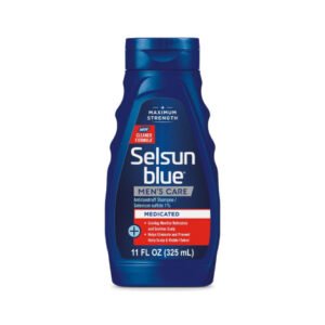 Selsun Blue Men's Care Medicated Anti-Dandruff Shampoo 325ml with selenium sulfide and menthol for maximum strength dandruff control, itchy scalp relief, and refreshed healthy-looking hair