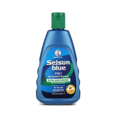 Selsun Blue Pro Extra Moisturizing Anti-Dandruff Shampoo 200ml Selsun Blue Pro Extra Moisturizing Anti-Dandruff Shampoo 200ml for dry scalp and dry hair helps control dandruff flakes, relieve itching, and provide deep moisturizing care